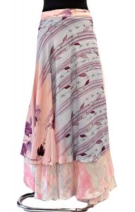 Zavinovací sukně na 100 způsobů z recyklovaných sárí pastelová suk5917