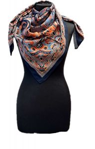 Klasický indický šátek modro-oranžový st2257