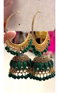 Náušnice bollywood princess zelené nau2138
