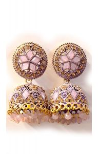 Indické náušnice zvonečky - džumky - lila nau2150