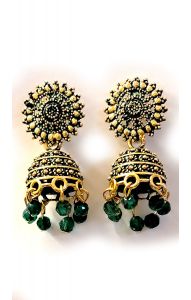 Drobné zvonečkové náušničky - džumky zelené nau2154