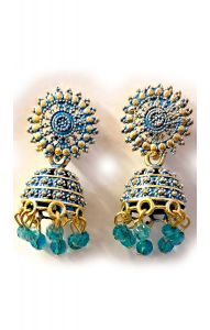 Drobné zvonečkové náušničky - džumky tyrkysové nau2155