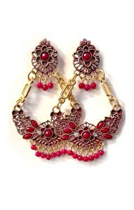 Tradiční indické náušnice růžové nau2159