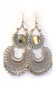 Obrovské etno náušnice se zrcátky nau2168