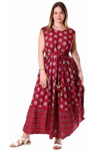 Tradiční indické dlouhé šaty vínové sty1099