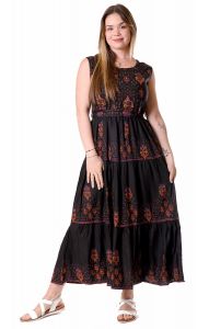 Tradiční indické dlouhé šaty černé sty1100