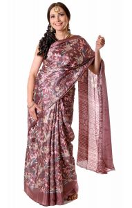 Tradiční indický oděv - sárí vínové v8609