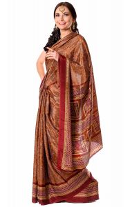 Orientální látka sárí skořicové v8611