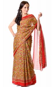 Tradiční indický oděv - sárí červenozlaté v8634