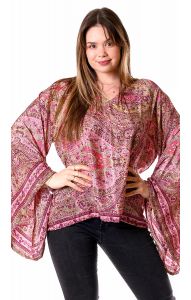 Hedvábně jemná elegantní halenka růžová ha2325