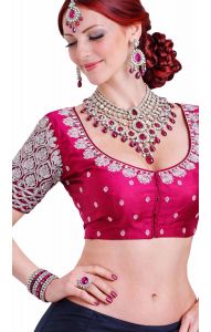 Luxusní vyšívané čoli fuchsiové M lc109