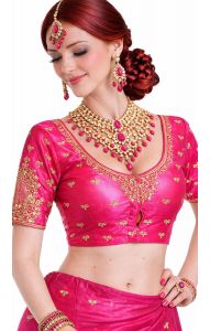 Luxusní vyšívané čoli růžové M lc100