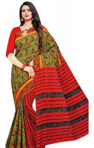 Bengálské bavlněné sárí s papoušky b3029